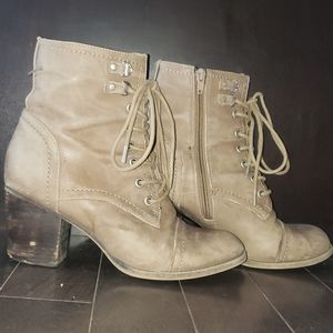 Rustic heeled booties